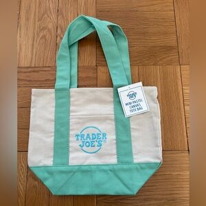 Trader Joe’s Canvas Mini Tote Bag- Mint Green